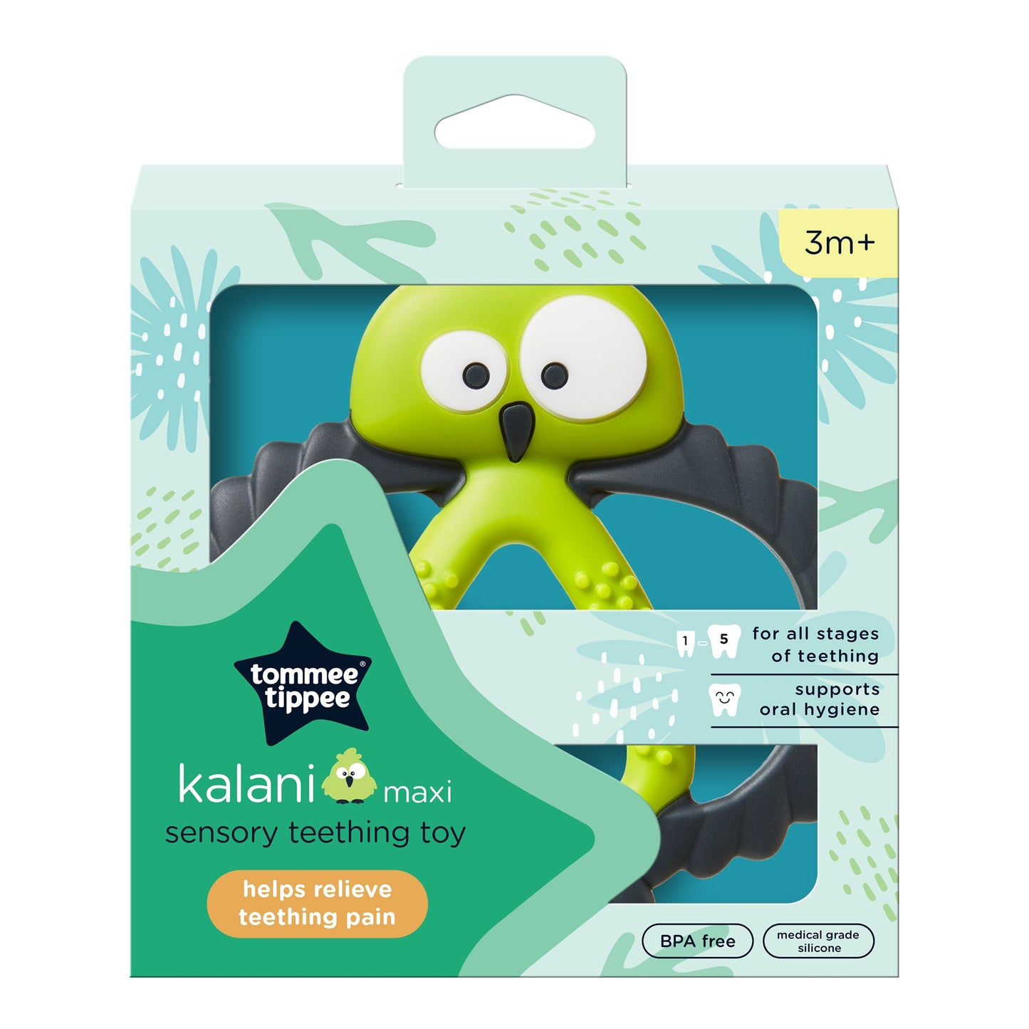4pc Tommee Tippee Kalani Mini Sensory Teething Toy, 3m+