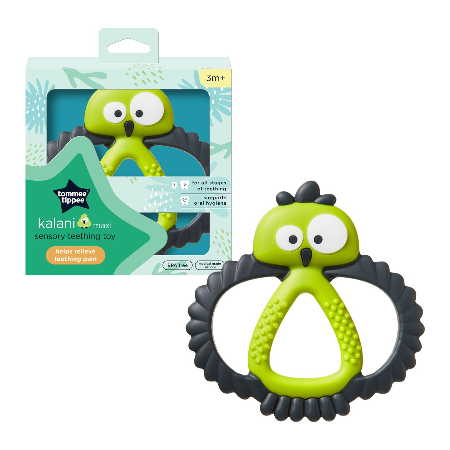 Tommee Tippee Kalani Mini Sensory Teething Toy, 3m+