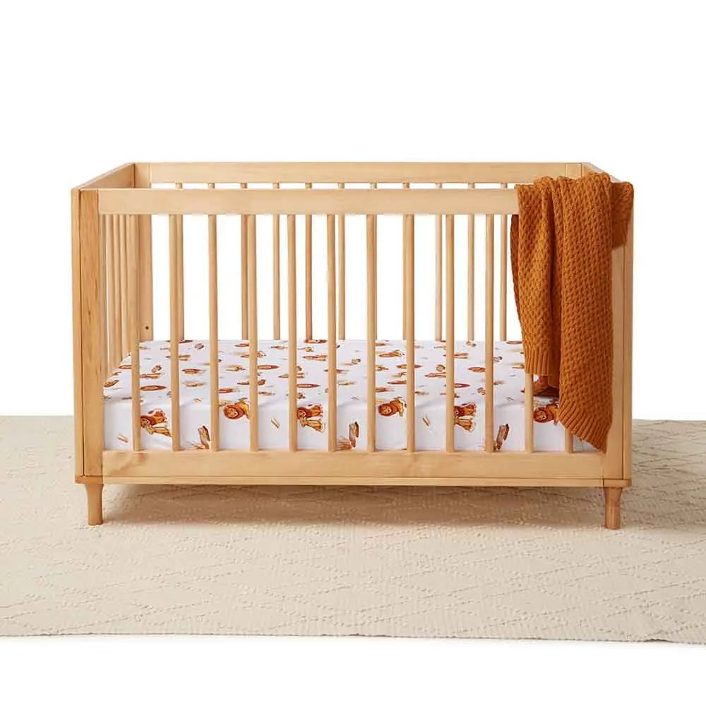Cot & Bassinet Sheets Lion Fitted Cot Sheet Snuggle Hunny 