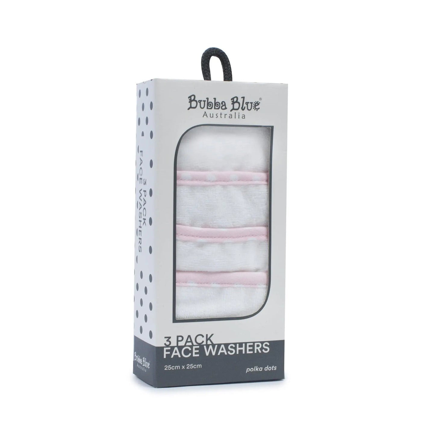 Towels & Face Washers Pink Polka Dots face washer for baby - 3pack -pink Bubba Blue 9.99