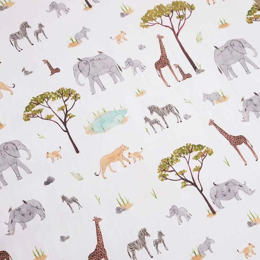 Manchester Safari Fitted Cot Sheet Snuggle Hunny 