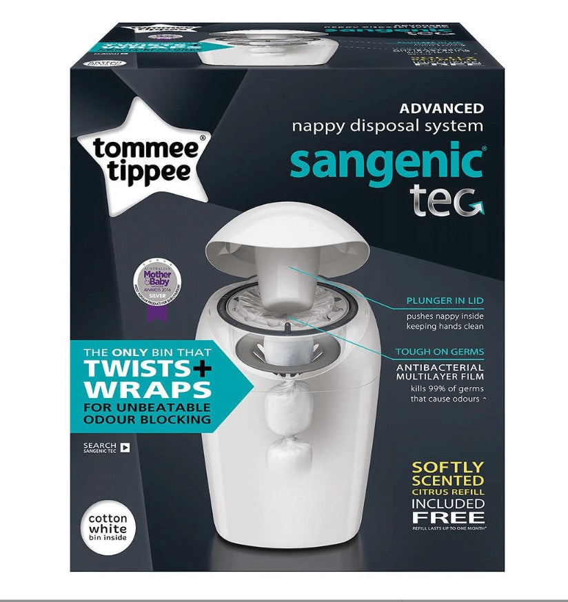Tommee Tippee Twist & Click Nappy Disposal Tub - White