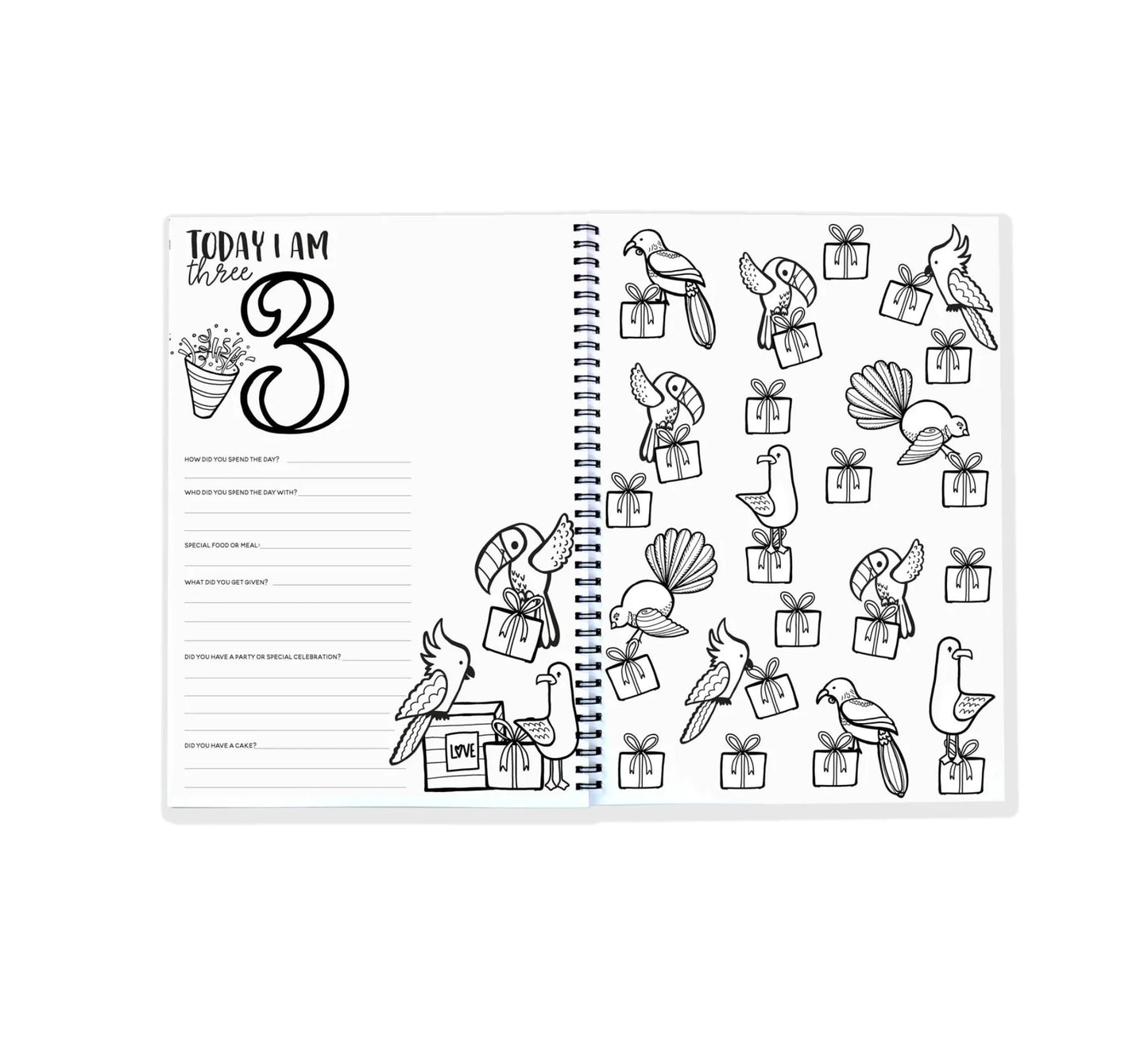 Keepsake Gifts The Monochrome Birthday Book Blueberry Co Memory Books 