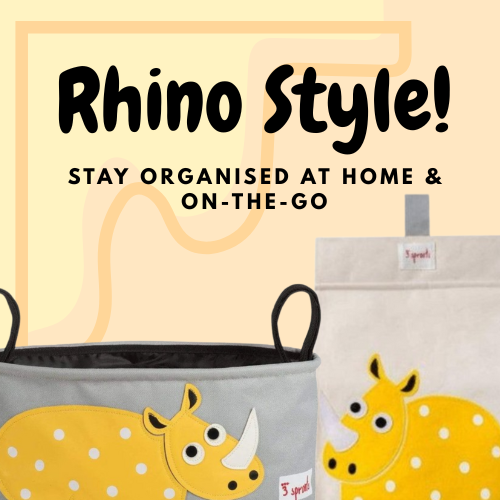 Rhino Nursery & Travel Bundle – Diaper Stacker + Stroller Organizer - 3 Sprouts