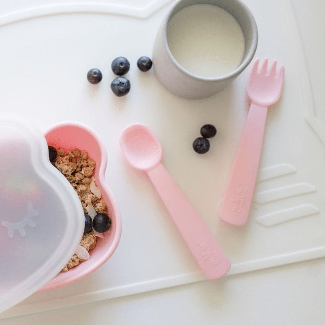 Feedie® Fork & Spoon Set - Silicone Baby Fork & Spoon Set With Travel Case