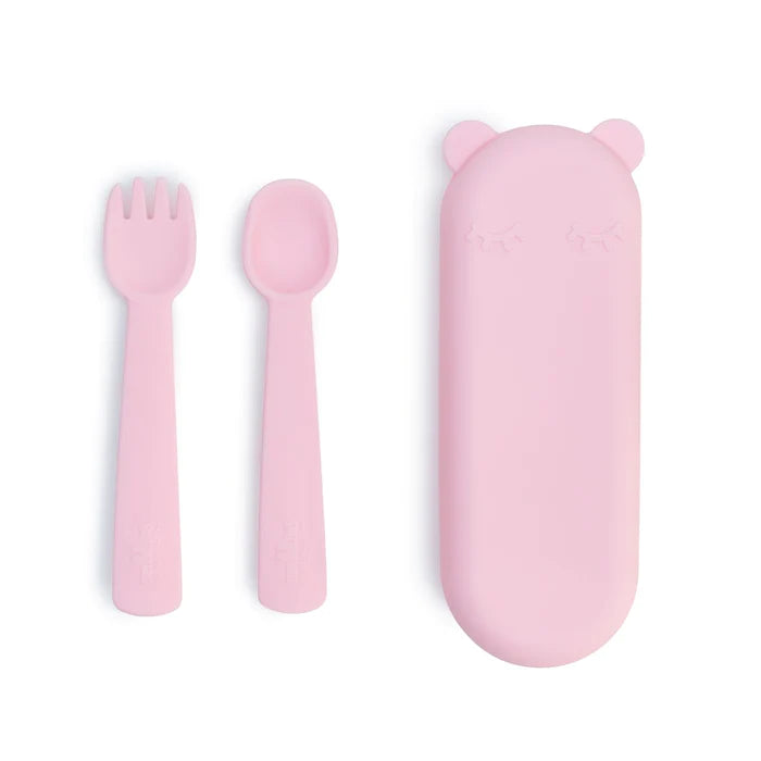 Feedie® Fork & Spoon Set - Silicone Baby Fork & Spoon Set With Travel Case