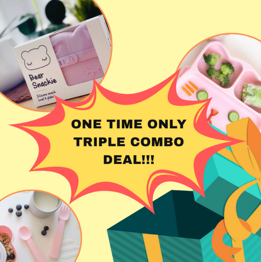 We Might Be Tiny - Ultimate Powder Pink Tableware Combo Deal For Babies (6 months+)