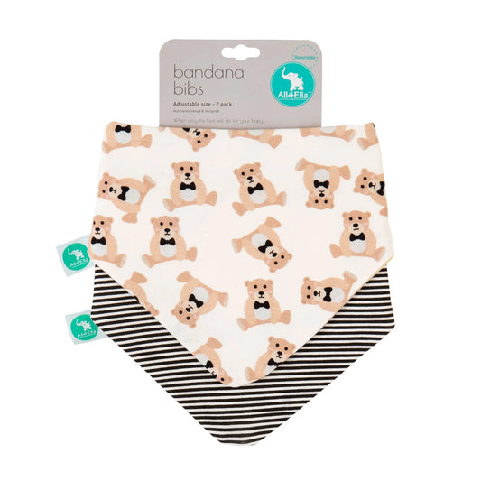  Bandana bibs 2 pack - Teddy Bears Wow Baby 