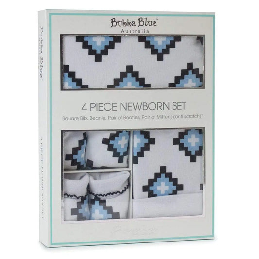 Bubba Blue Bubba Blue | Newborn Layette Set - 4PC | Mr Fox | Wow Baby Bubba Blue 19.95