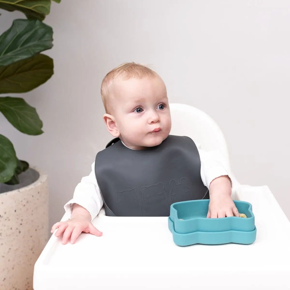 Baby & Toddler Catchie Bibs - Blue Dusk + Charcoal we might be tiny 27.00