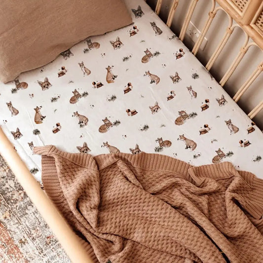  Fox | Fitted Cot Sheet Snuggle Hunny 49.95