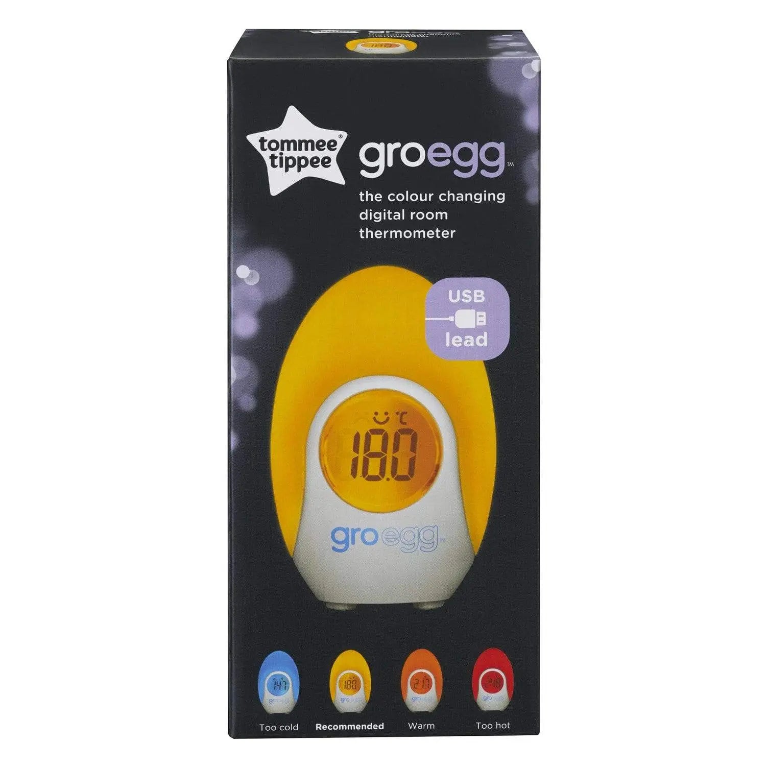 Night light Gro Egg USB Digital Room Thermometer for Baby,Kids Tommee Tippee 44.95