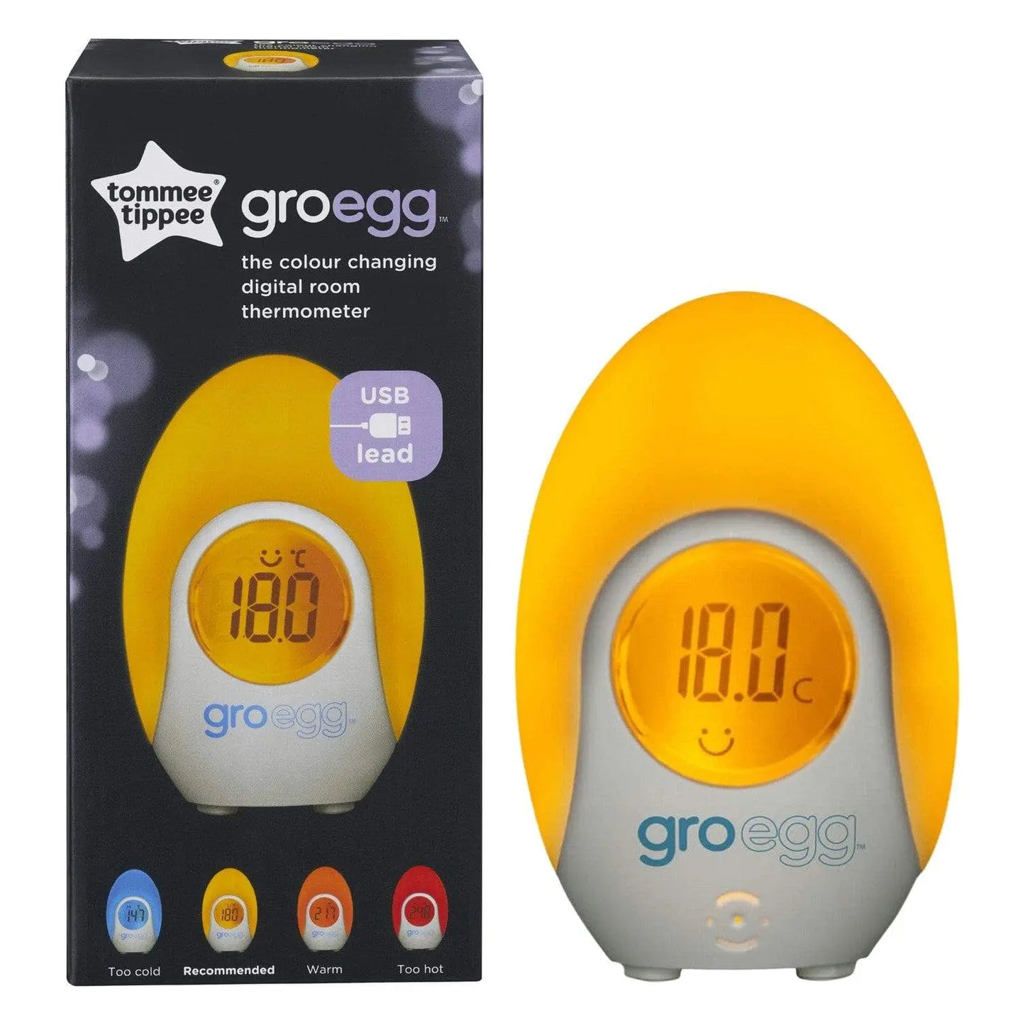 Night light Gro Egg USB Digital Room Thermometer for Baby,Kids Tommee Tippee 44.95