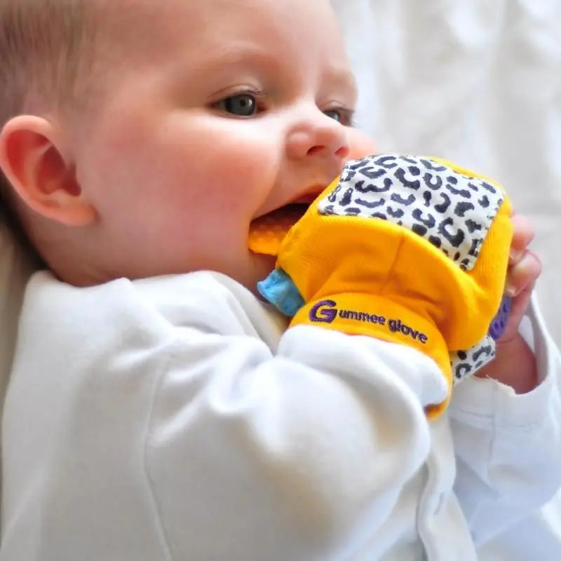 Teethers Gummee Glove teething mitten for baby - Yellow Gummee Glove 16.99