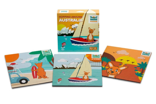 Puzzle Mizzie Puzzle Box Set - Hopping Around Australia 4, 6, or 9 pieces Mizzie the Kangaroo 19.99