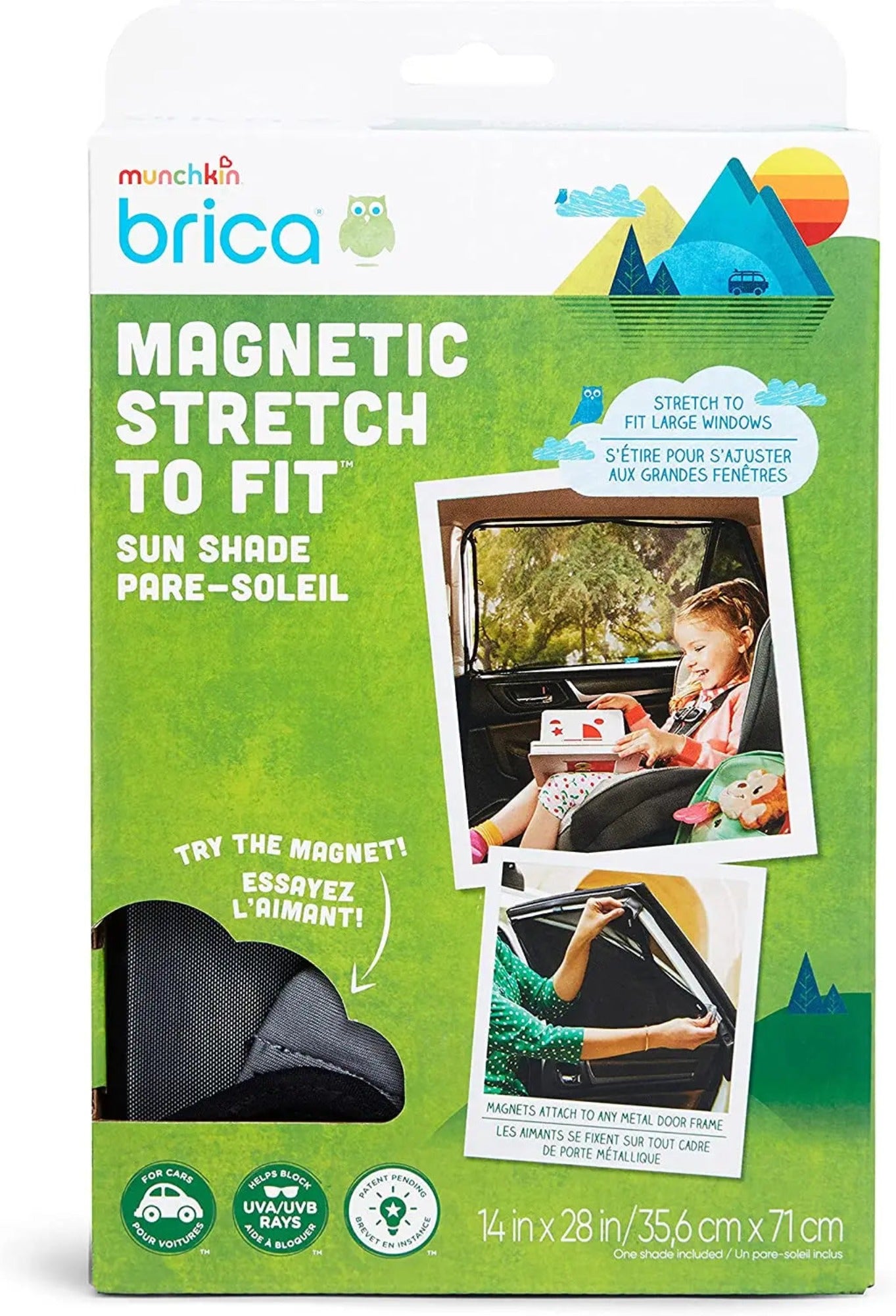 Car accessories Munchkin Brica Magnetic Stretch to Fit Sun Shade, Black Brica 49.95