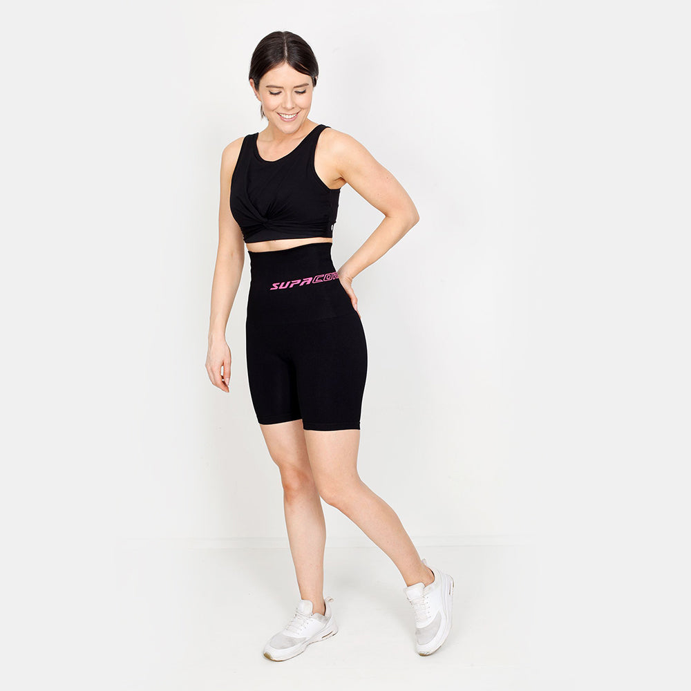 Patented Nina Women's CORETECH® Postpartum extra high waist Compression Shorts