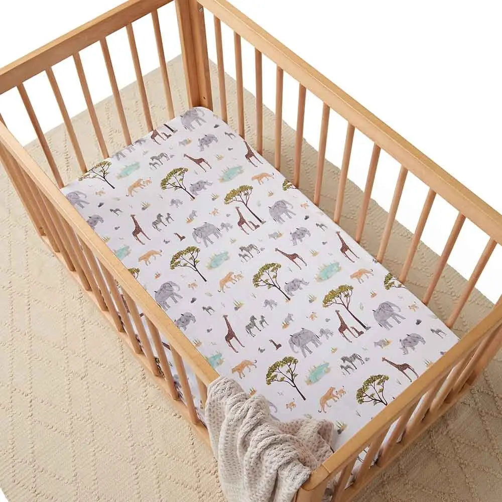 Manchester Safari Fitted Cot Sheet Snuggle Hunny 