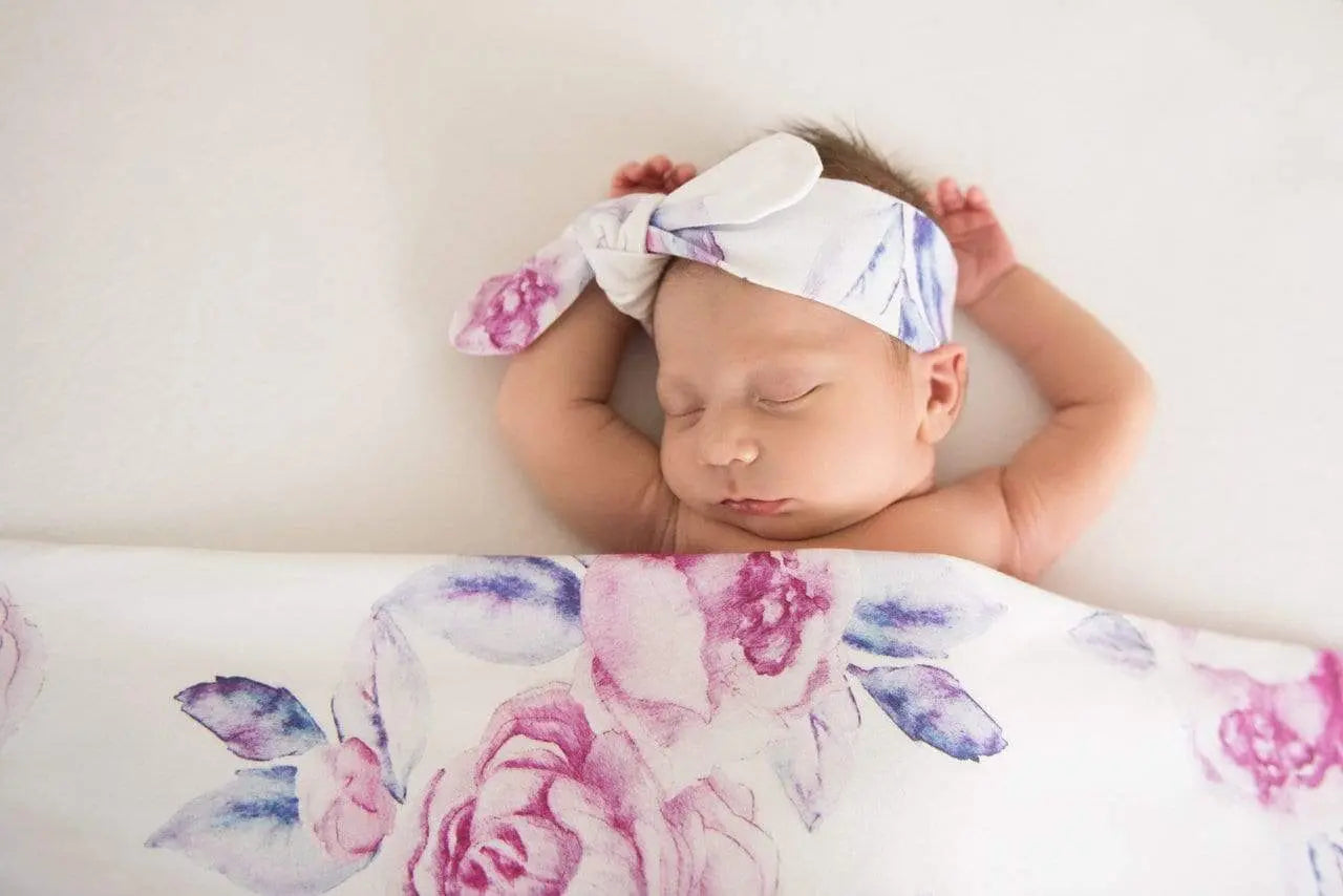 Swaddles & Wraps Snuggle Hunny Lilac Skies I Baby Jersey Wrap & Topknot Set Snuggle Hunny 49.95