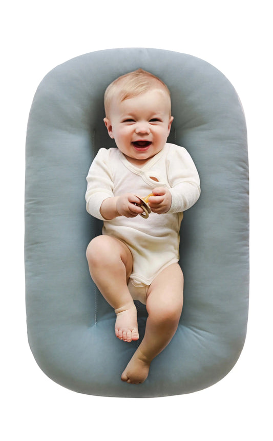 Baby nest Snuggle Me Organic Bare Lounger for baby - Slate Snuggle Me Organic Infant Lounger