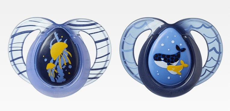 Dummies & Pacifiers Tommee Tippee Soother Night Time for baby 18-36 Months - Closer To Nature 2 Pack Assorted - Ocean theme Tommee Tippee 10.99
